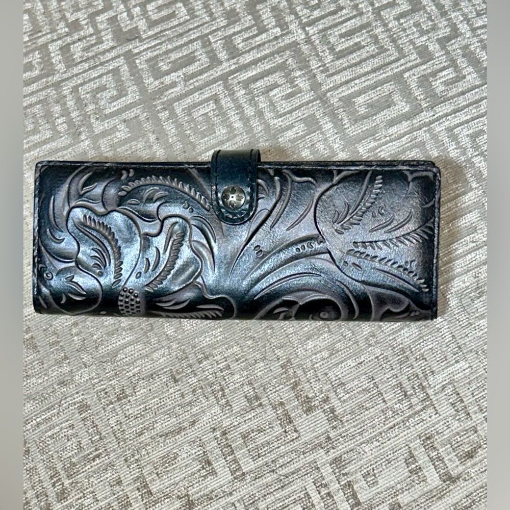 Patricia Nash Marotta Card Holder Wallet Style Hand tooled Black